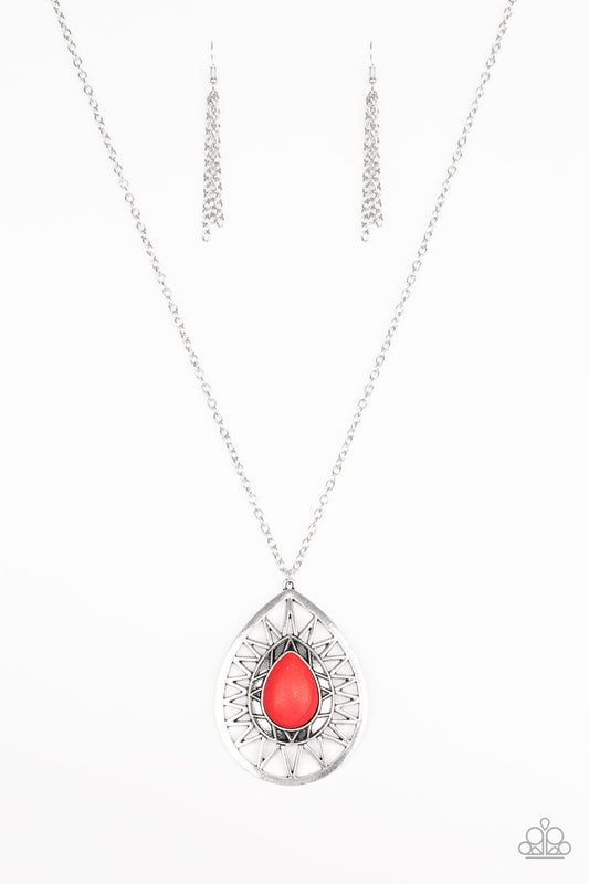 SUMMER SUNBEAM - RED SUNBURST NECKLACE