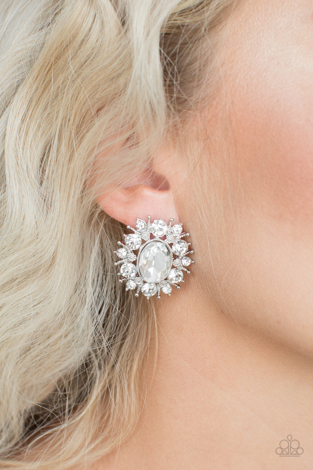 SERIOUS STAR POWER - WHITE CLIP ON EARRINGS