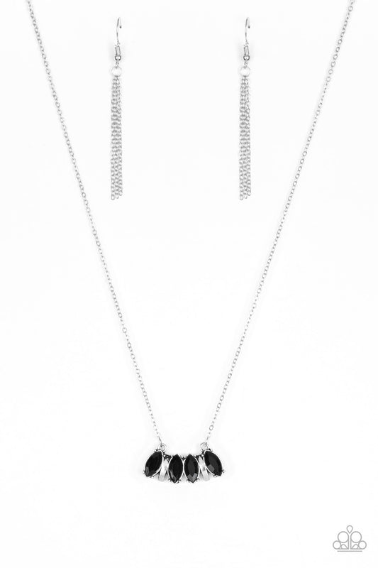 DECO DECADENCE - BLACK ONYX RHINESTONES NECKLACE