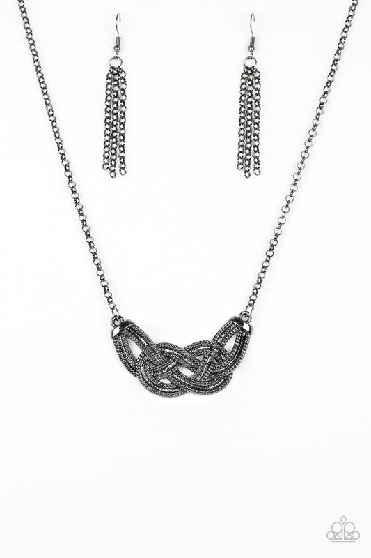 NAUTICALLY NAPLES - BLACK KNOTTED NAUTICAL NECKLACE