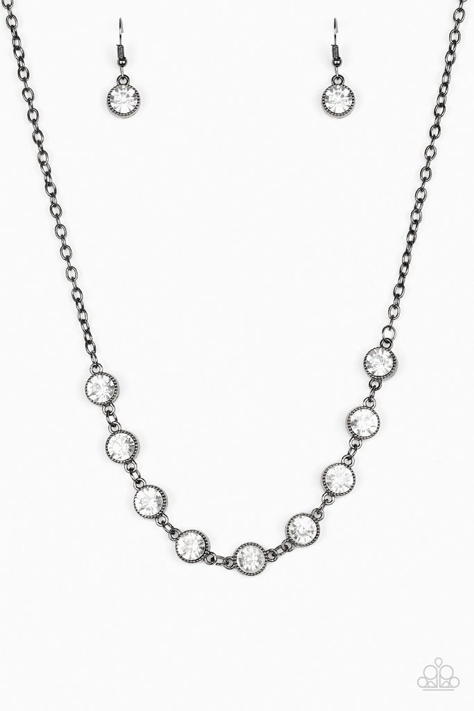 STARLIT SOCIALS - BLACK CLEAR DIAMOND RHINESTONE NECKLACE