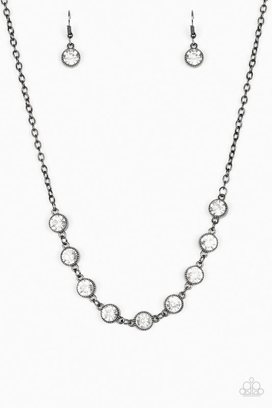 STARLIT SOCIALS - BLACK CLEAR DIAMOND RHINESTONE NECKLACE