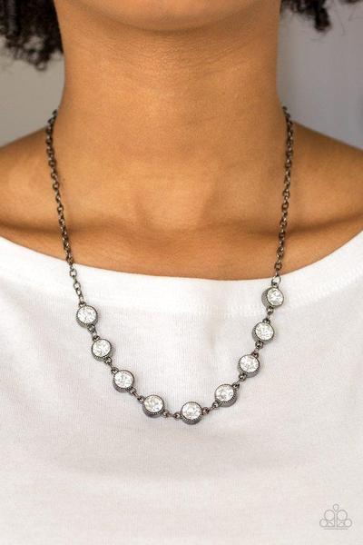 STARLIT SOCIALS - BLACK CLEAR DIAMOND RHINESTONE NECKLACE