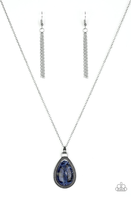 ON THE HOME FRONTIER - BLUE TEARDROP NATURAL STONE NECKLACE