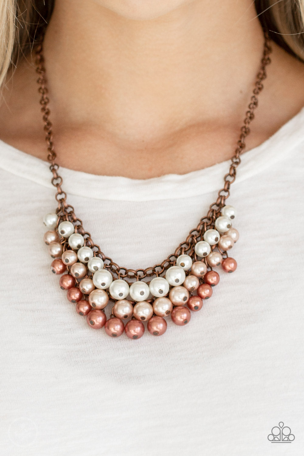 RUN FOR THE HEELS! - COPPER OMBRE PEARLS NECKLACE