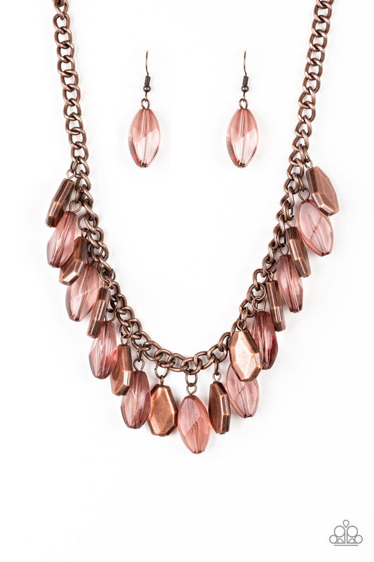 FRINGE FABULOUS - COPPER ACRYLIC NECKLACE