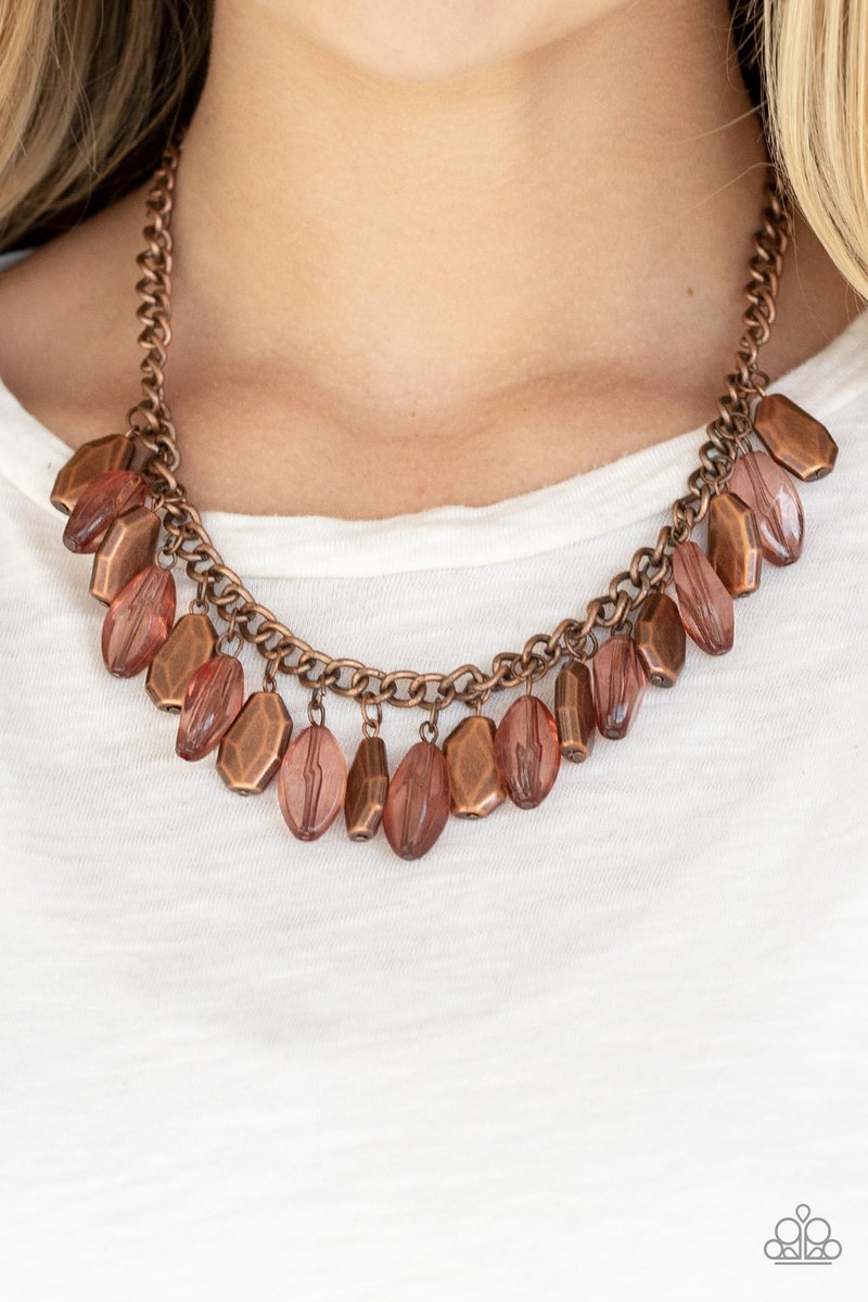 FRINGE FABULOUS - COPPER ACRYLIC NECKLACE