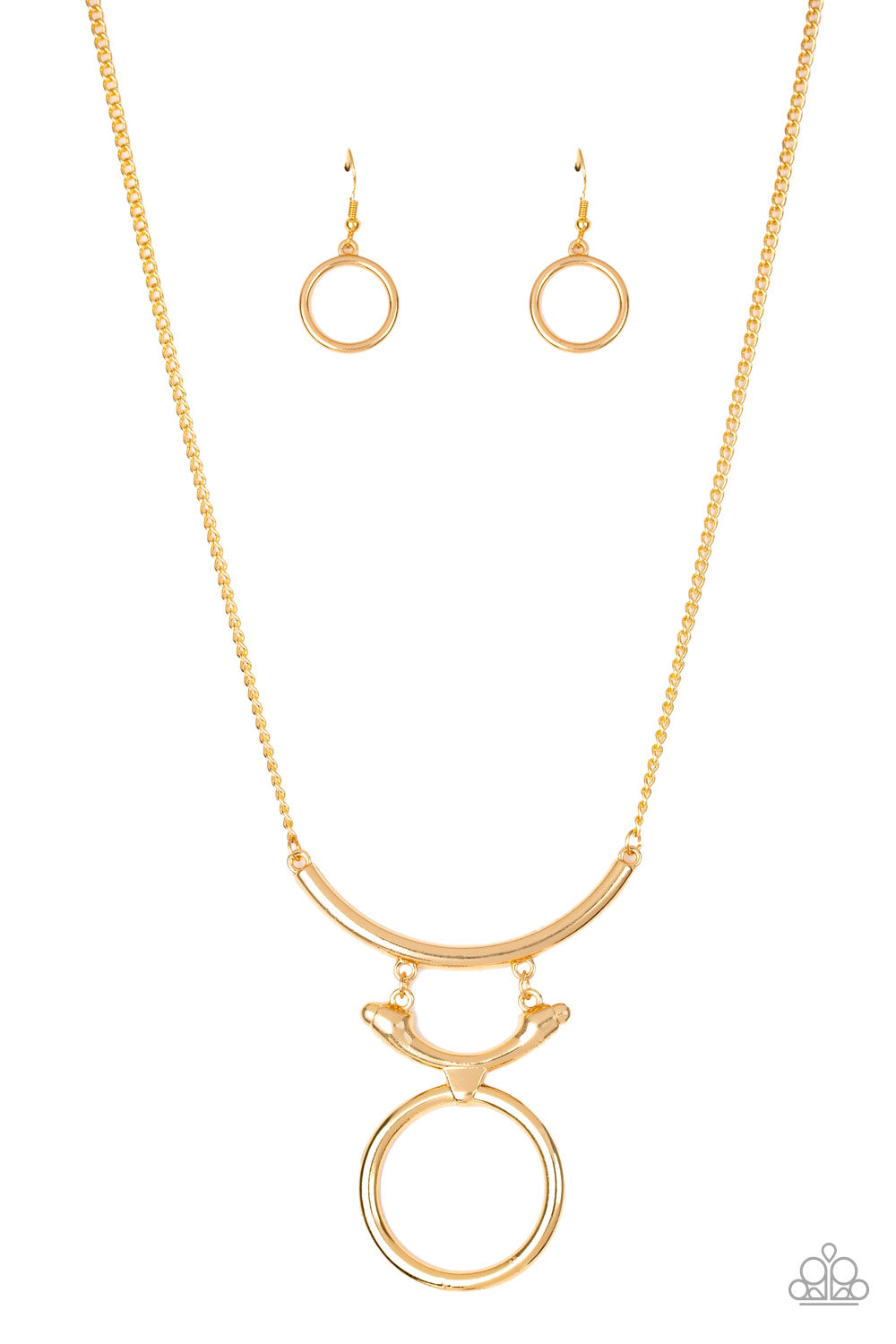 WALK LIKE AN EGYPTIAN - GOLD CIRCLE SUN GOD TRIBAL NECKLACE