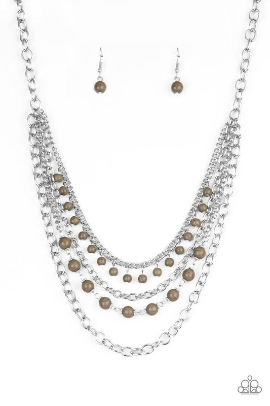 GROUND FORCES - GREEN SANDSTONE SILVER NECKLACE