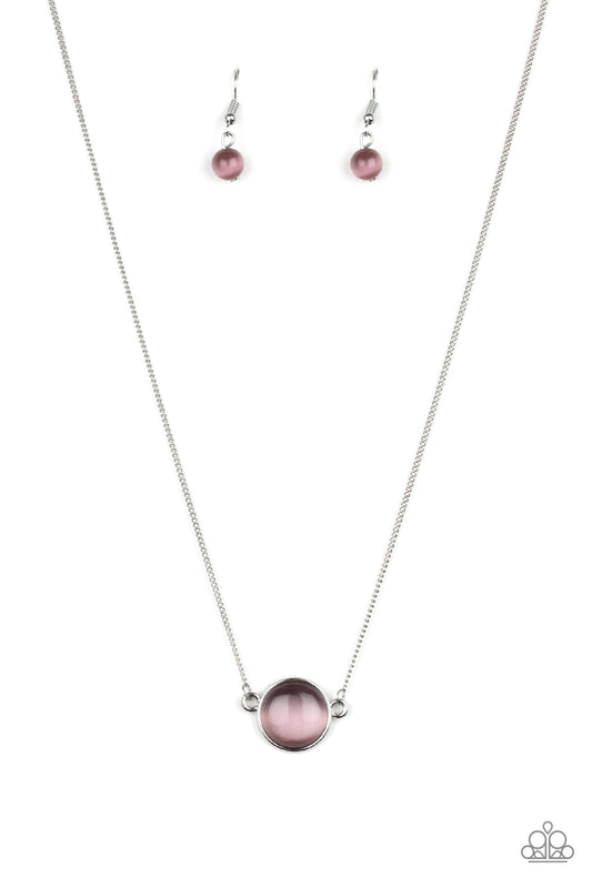 ROSE-COLORED GLASSES - PURPLE MOONSTONE CIRCLE DOT NECKLACE