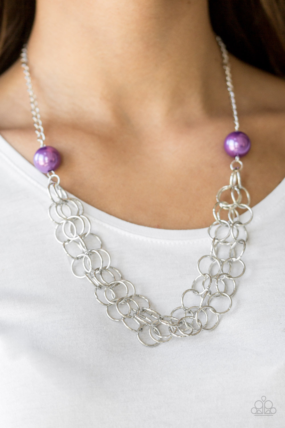 DARING DIVA - PURPLE PEARL NECKLACE