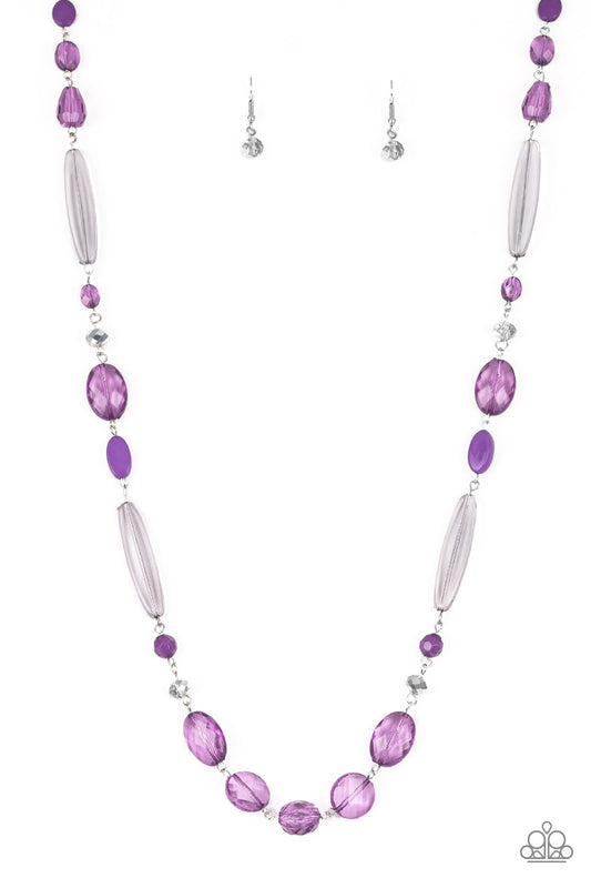 QUITE QUINTESSENCE - PURPLE CLEAR BEADS NECKLACE