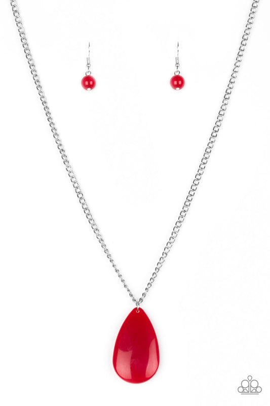 SO POP-YOU-LAR - RED TEARDROP NECKLACE