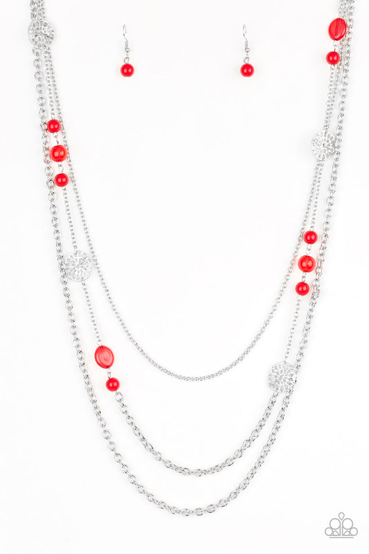 PRETTY POP-TASTIC! - RED BEADS NECKLACE