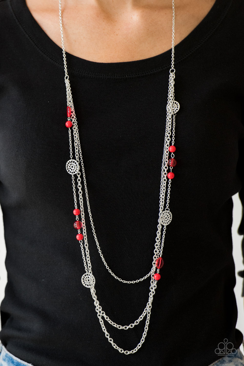 PRETTY POP-TASTIC! - RED BEADS NECKLACE