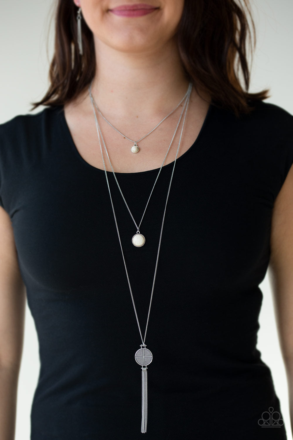 LIFE IS A VOYAGE - WHITE SAND STONE NECKLACE