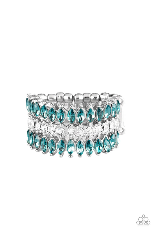 TREASURY FUND - BLUE TOPAZ RHINESTONES STRETCH RING