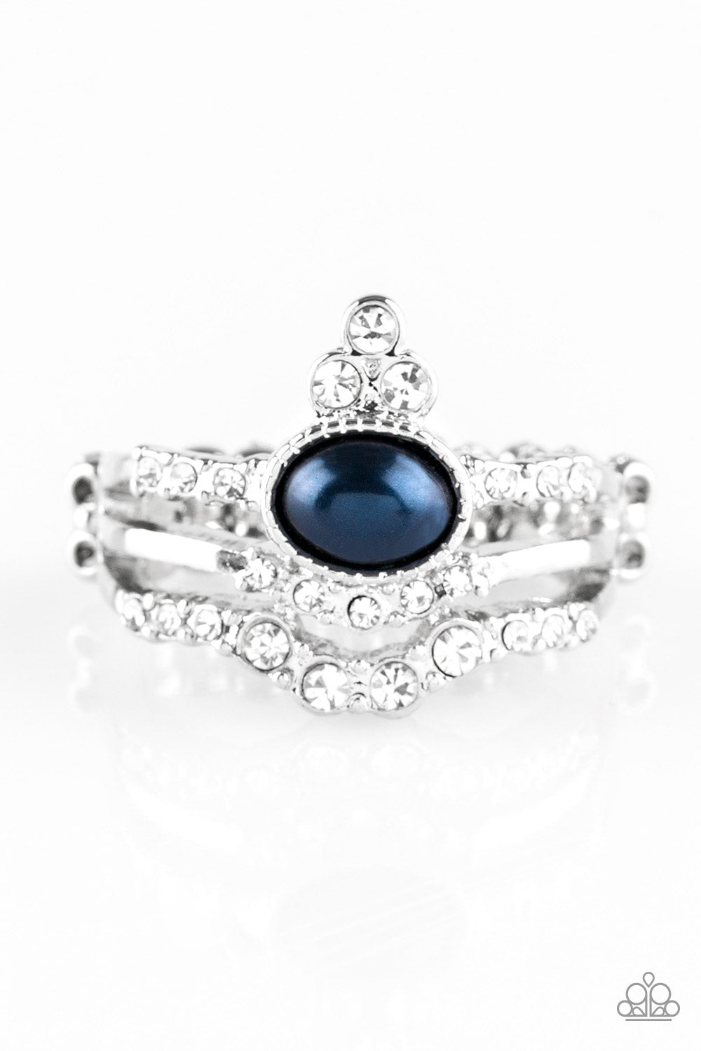 TIMELESS TIARAS - BLUE NAVY PEARL STRETCH RING