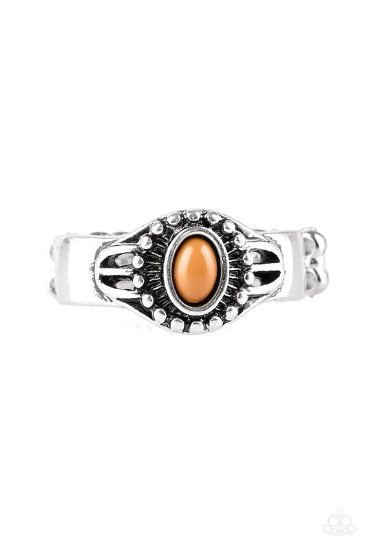 RIGHT ON TREK - BROWN BEAD OVAL DAINTY RING