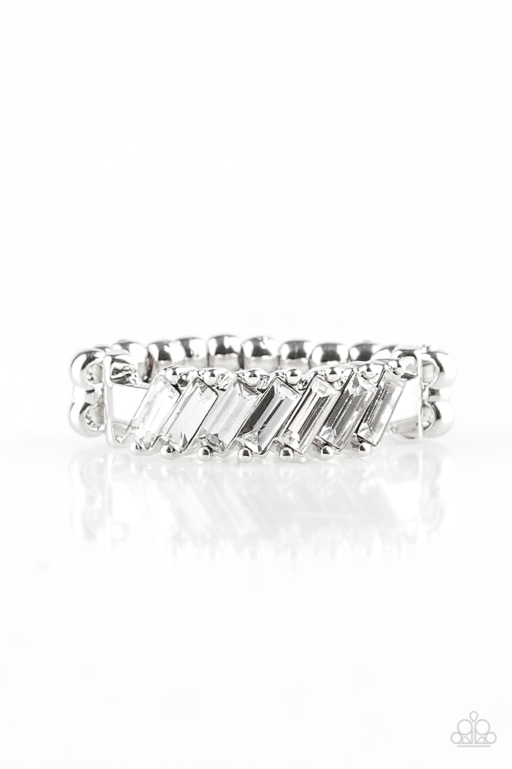MONEY HUNGRY - WHITE BAGUETTES RING
