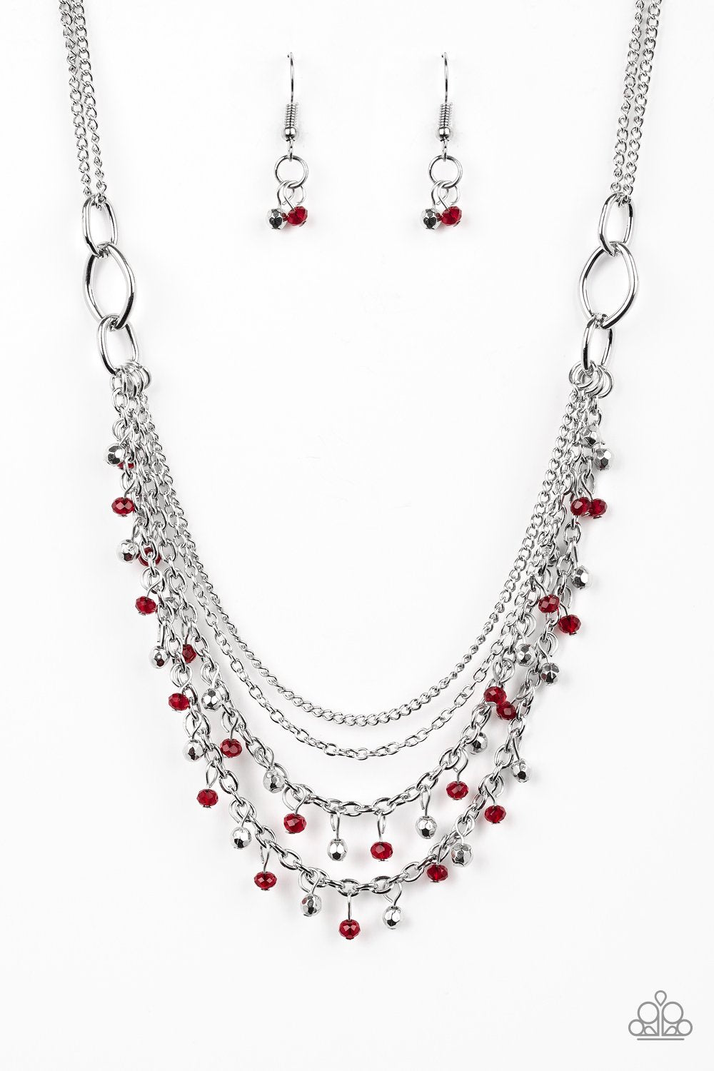 FINANCIALLY FABULOUS - RED FRINGE NECKLACE