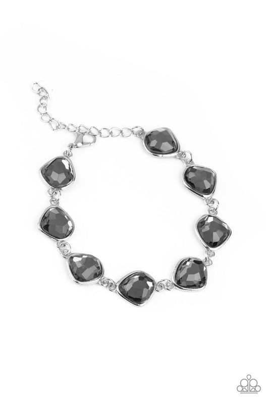 PERFECT IMPERFECTION - SILVER BLACK DIAMOND RHINESTONES BRACELET