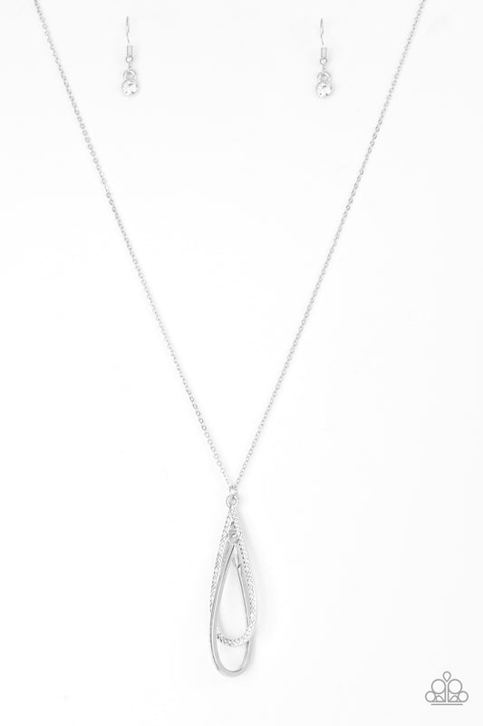 STEP INTO THE SPOTLIGHT - WHITE FLOATING TEARDROPS NECKLACE