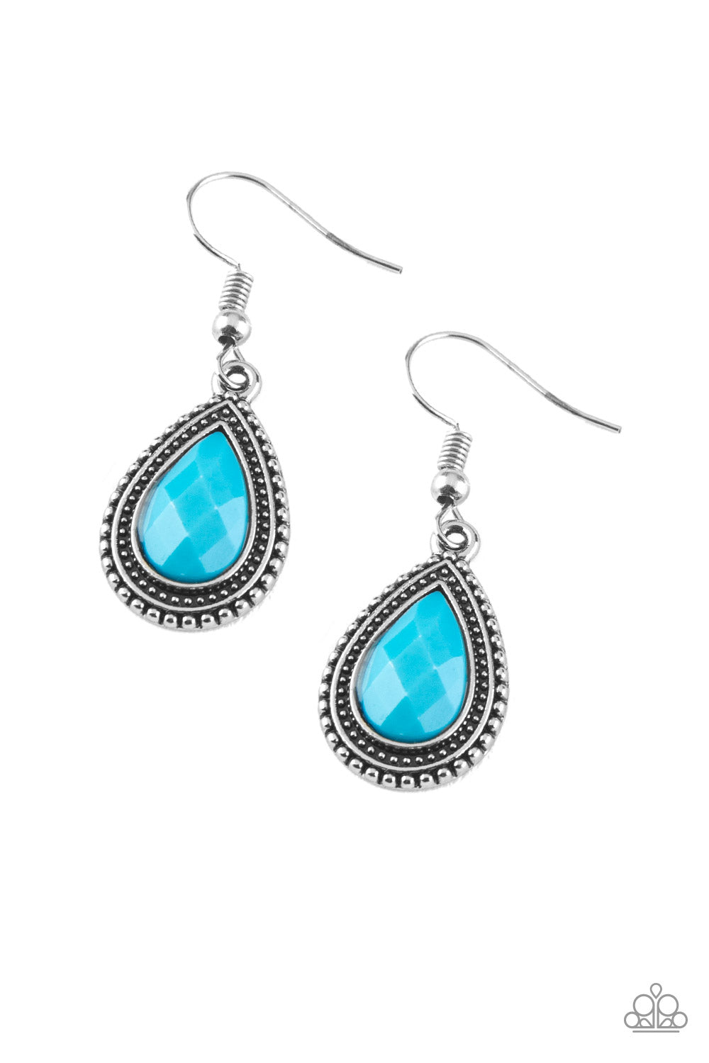 SUMMER VACAY - BLUE TEARDROP BEAD DAINTY EARRINGS