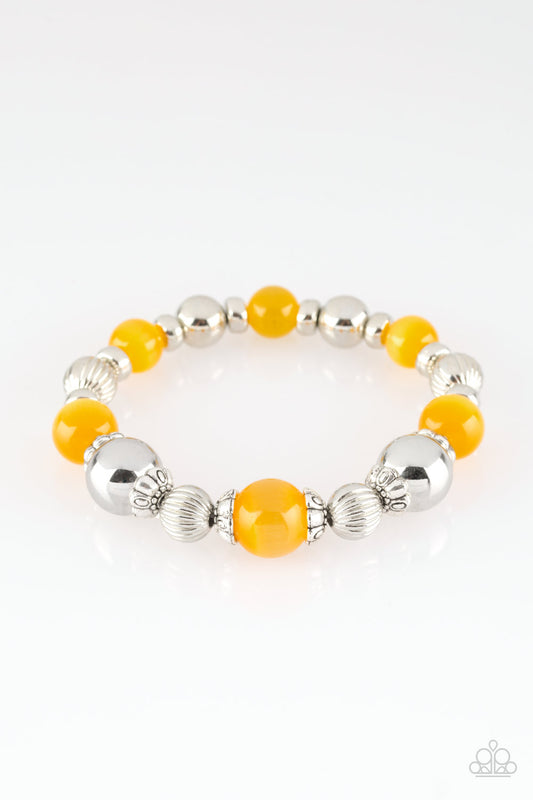 ONCE UPON A MARITIME - YELLOW MOONSTONE SILVER LEMON STRETCH BRACELET