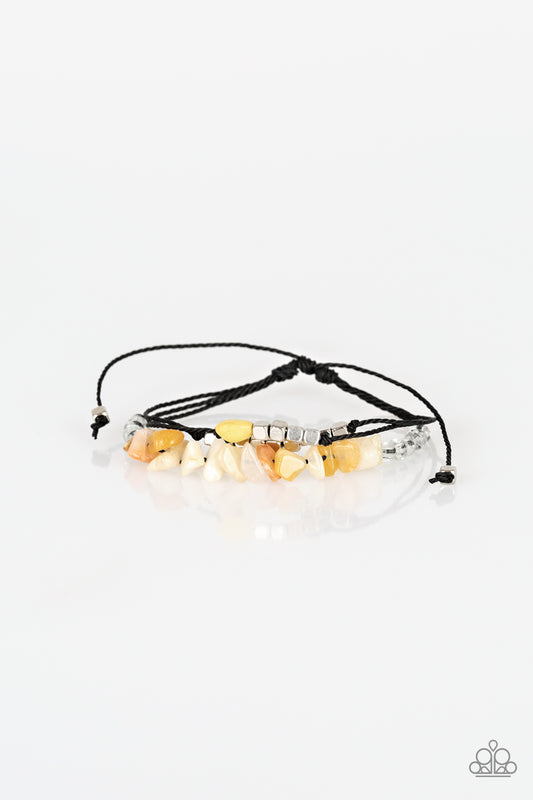 NATURE NOVICE - YELLOW CITRINE BLACK CORD DRAW STRING BRACELET