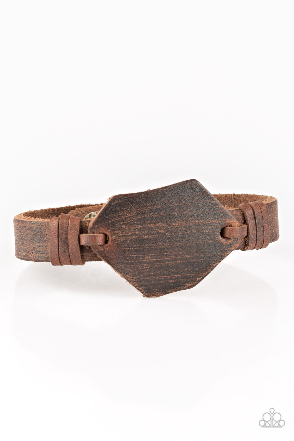 BOOT CAMP - BROWN LEATHER WRAP BRACELET