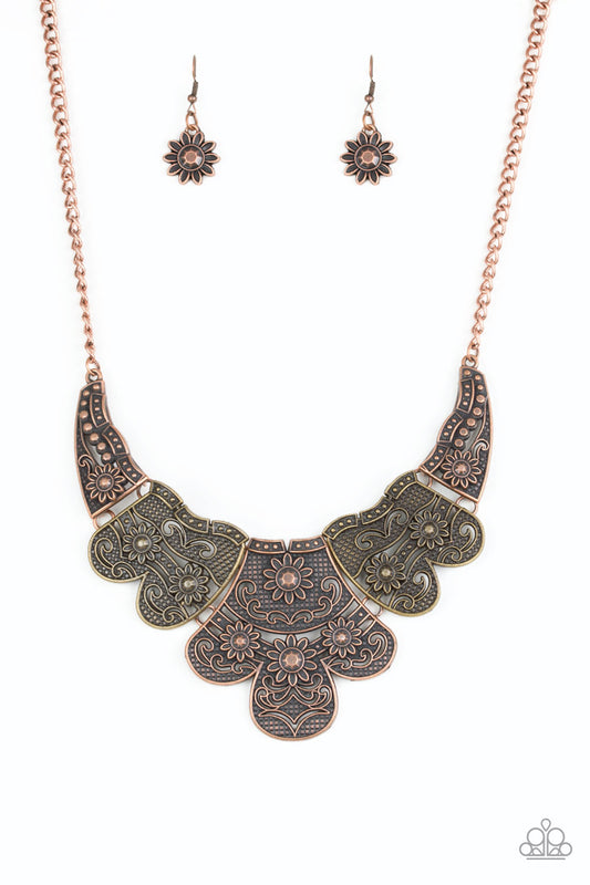 MESS WITH THE BULL - MULTI BRASS AND COPPER BIB NECKLACE