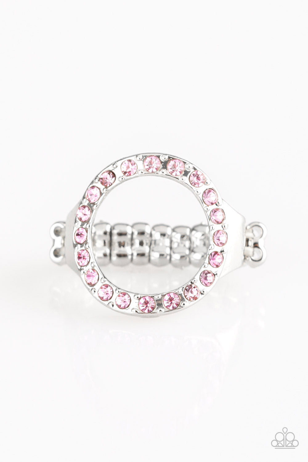 ONE-GLAM BAND - PINK RHINESTONE CIRCLE RING