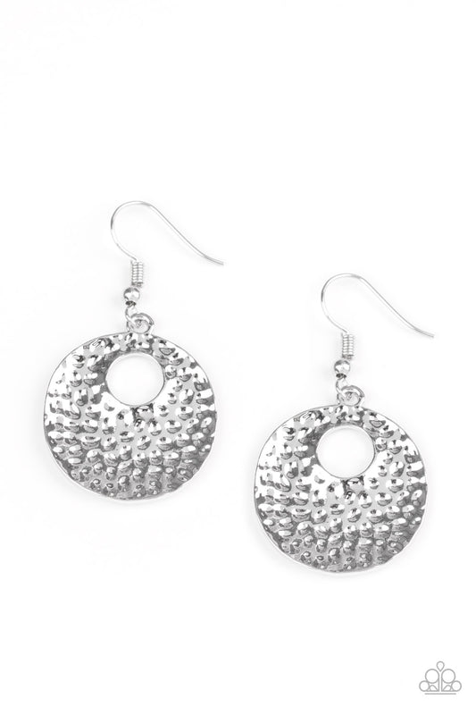 A TASTE FOR TEXTURE - SILVER TEXTURED HOOP EARRINGS