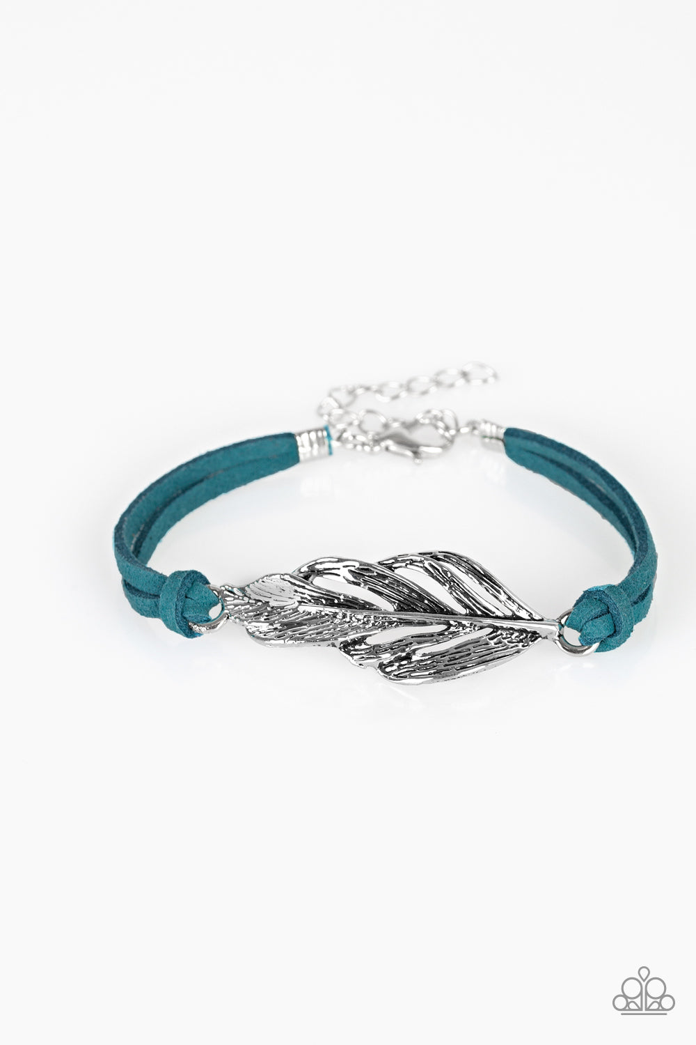 FASTER THAN FLIGHT - BLUE SUEDE FEATHER BRACELET