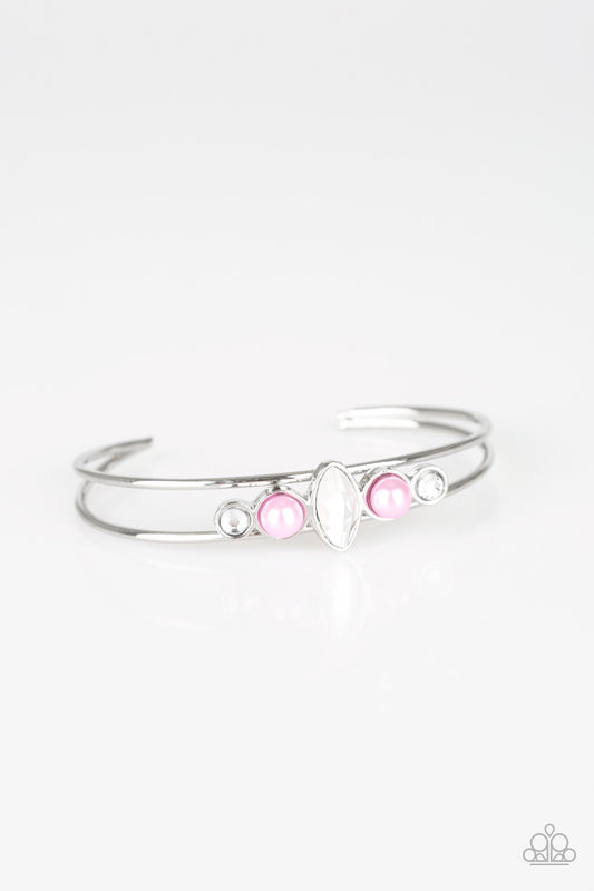 GUEST OF A GUEST - PURPLE LAVENDER LILAC PEARL DAINTY CUFF BRACELET