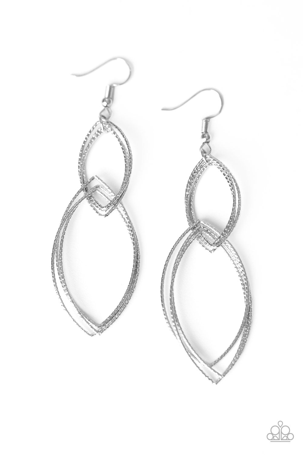 ENDLESS ECO - SILVER DOUBLE MARQUISE WIRE HOOP EARRINGS