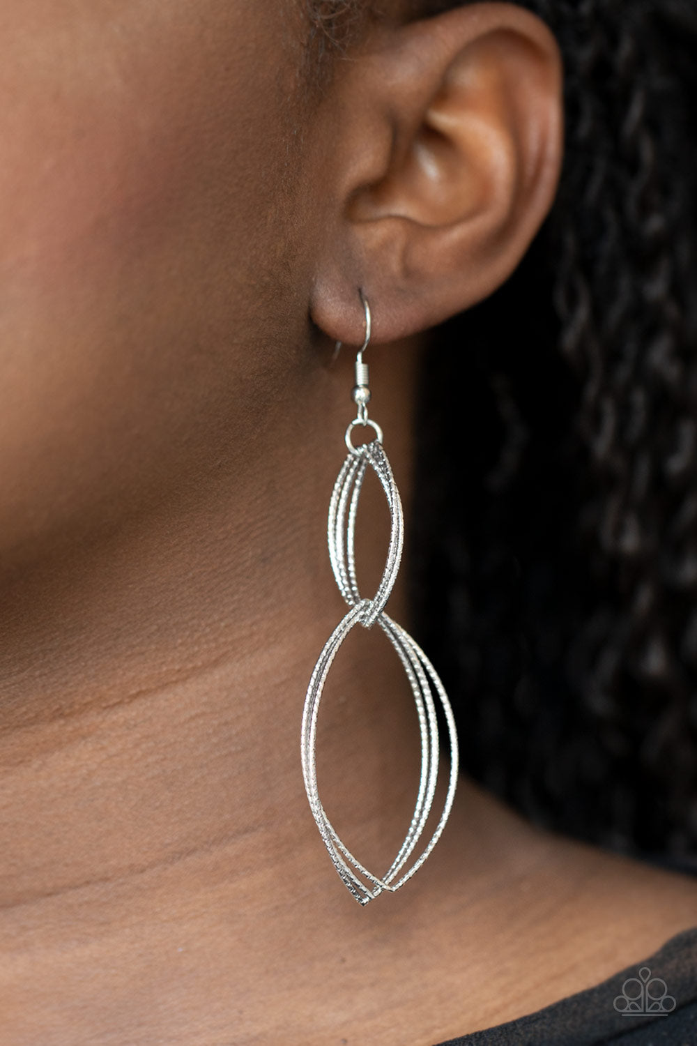 ENDLESS ECO - SILVER DOUBLE MARQUISE WIRE HOOP EARRINGS