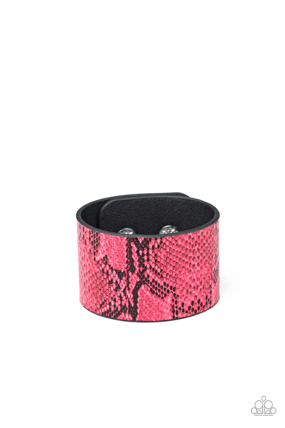IT'S A JUNGLE OUT THERE - PINK SNAKESKIN WRAP BRACELET