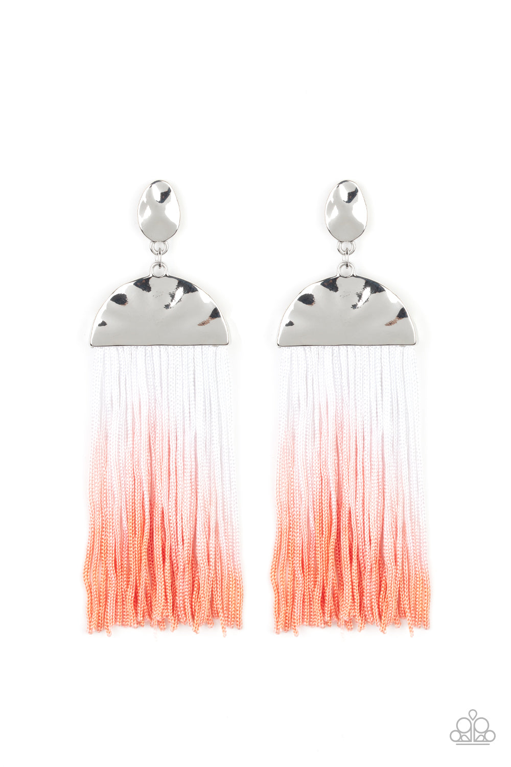 ROPE THEM IN - ORANGE AND WHITE TIE DYE DIPPED POST EARRINGS