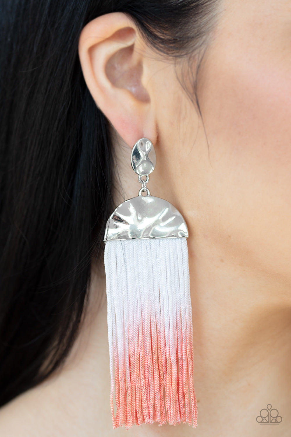 ROPE THEM IN - ORANGE AND WHITE TIE DYE DIPPED POST EARRINGS