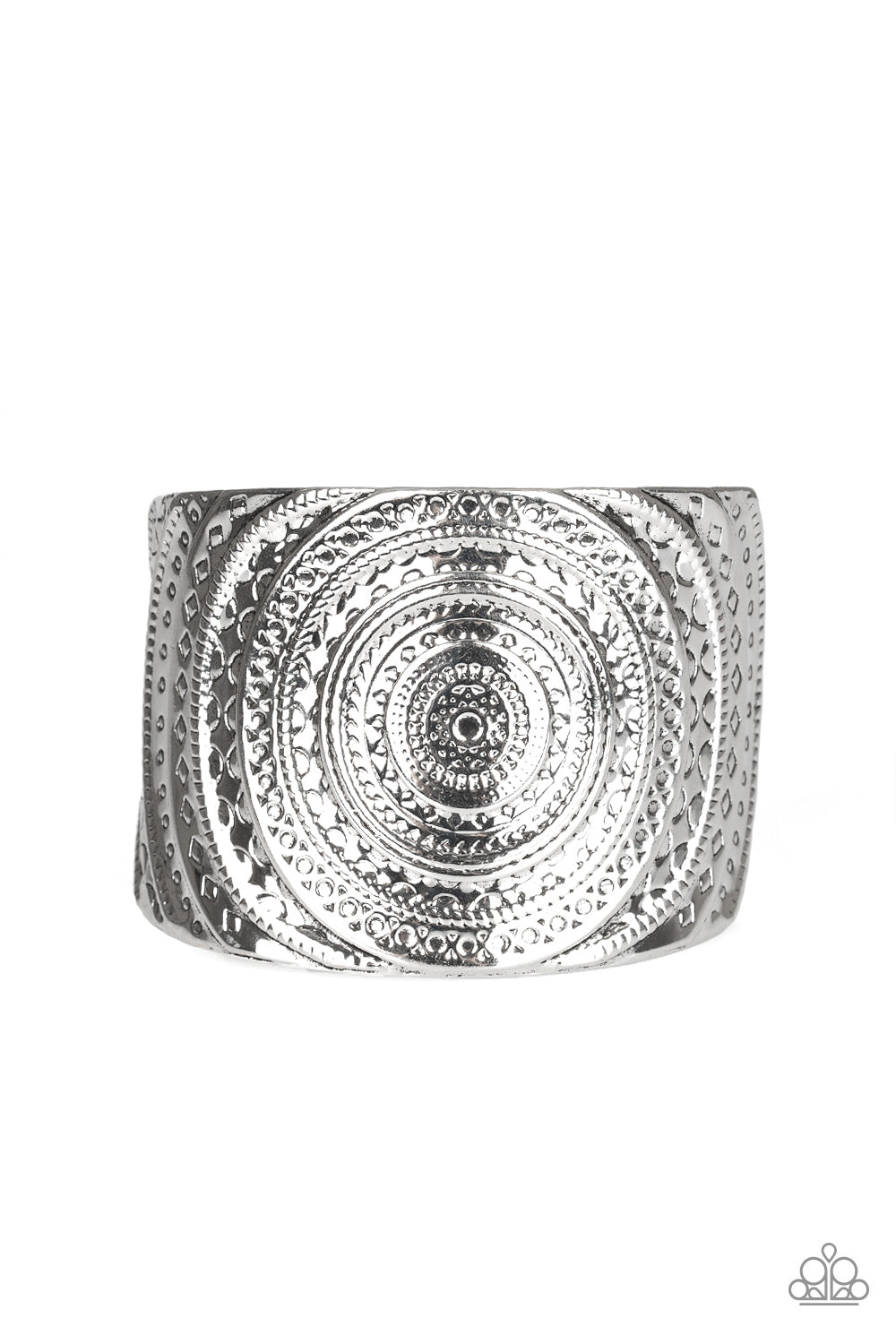 BARE YOUR SOL - SILVER TRIBAL BOLD CUFF BRACELET