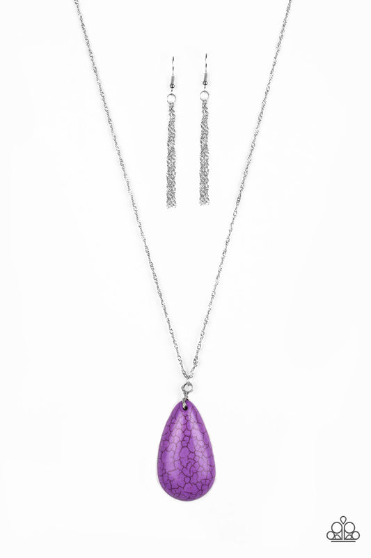 STONE RIVER - PURPLE TEARDROP NECKLACE