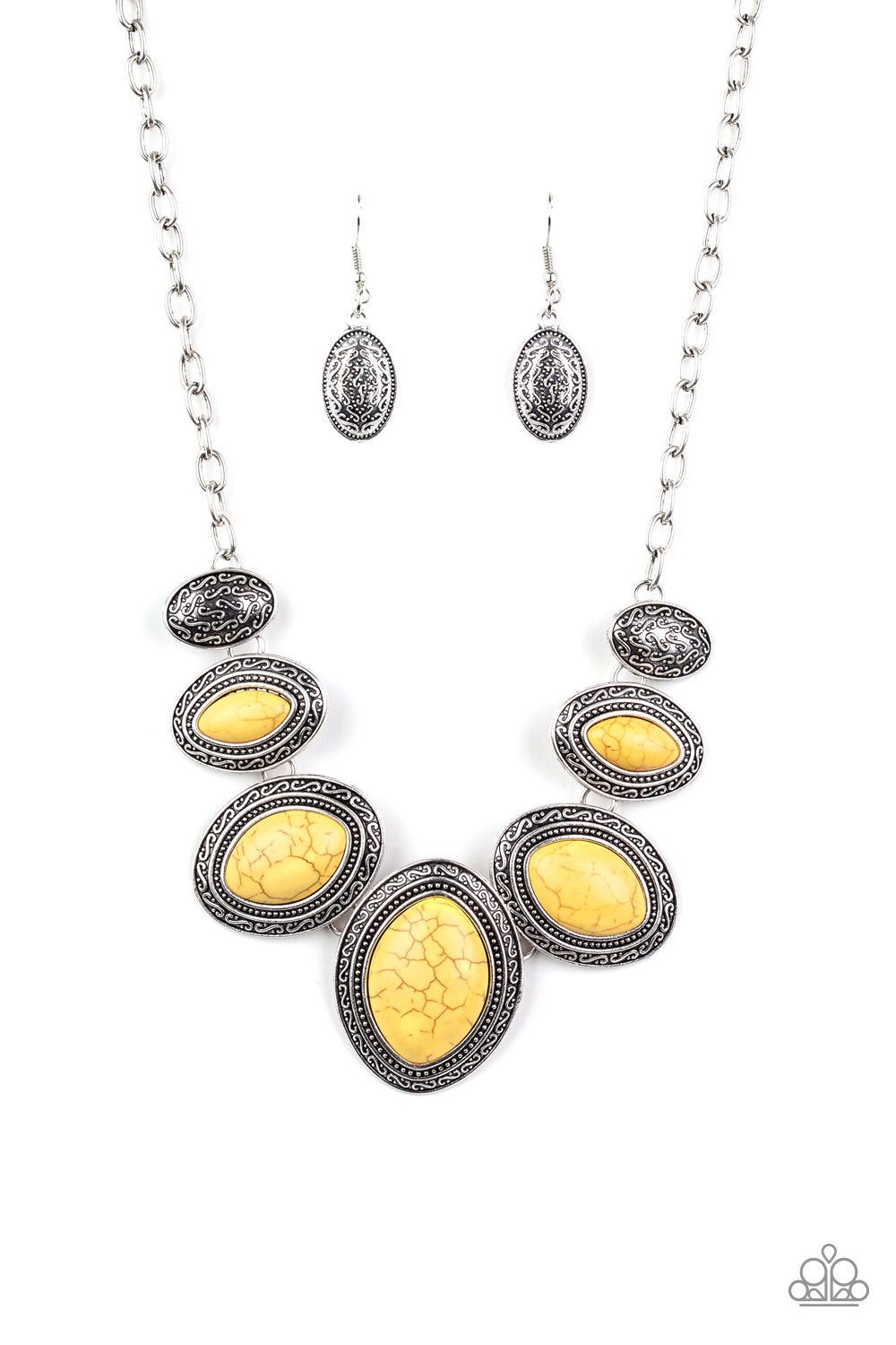 SIERRA SERENITY - YELLOW CRACKLE STONE  NECKLACE