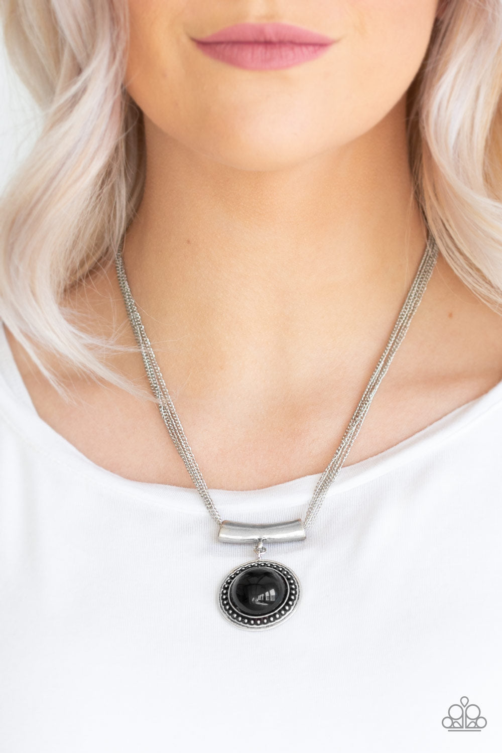 GYPSY GULF - BLACK SLIDE NECKLACE