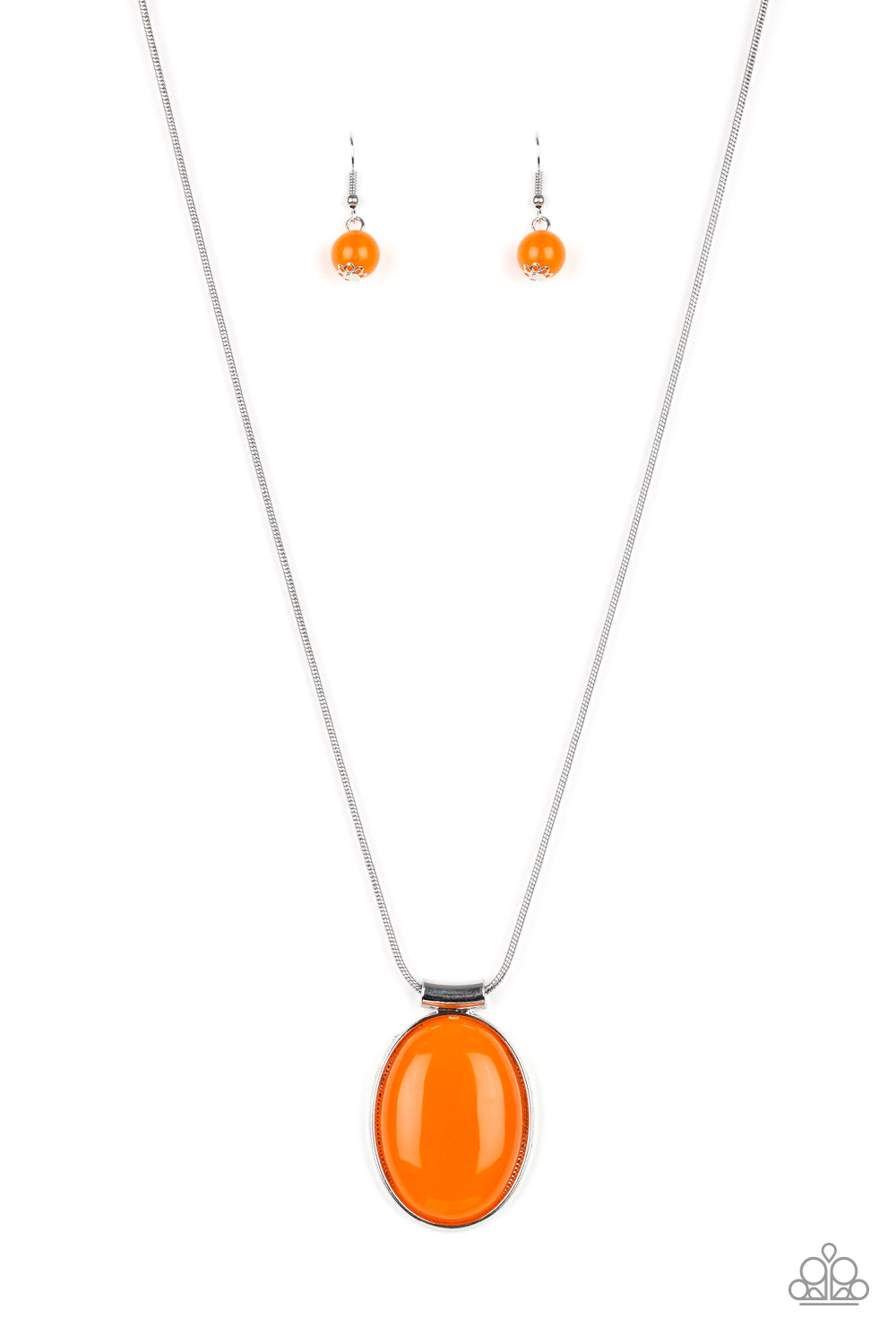 RISING STARDOM - ORANGE OVAL NATURAL STONE NECKLACE