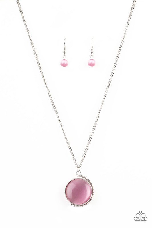 LUMINOUS LAGOON - PINK MOONSTONE SWIVEL NECKLACE