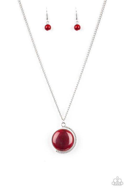 LUMINOUS LAGOON - RED MOONSTONE SWIVEL NECKLACE
