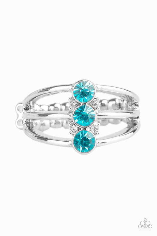 TRIPLE CROWN WINNER - BLUE TOPAZ RHINESTONES STRETCH RING