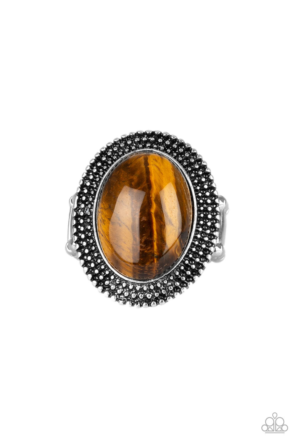 OUTDOOR OASIS - BROWN OVAL TIGER EYE RING